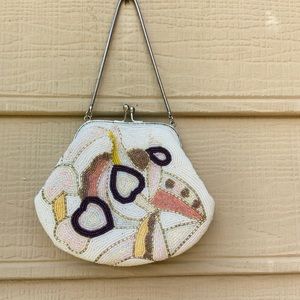 Vintage beaded Mini Purse Bag Wristlet
